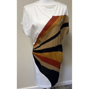 Vintage Retro Single Stitch T Shirt Woman's FILA Italy 1980s ? Swim Cover Dress